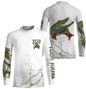 Musky Muskellunge fishing custom name with funny Muskie ChipteeAmz's art sun protection fishing shirts AT042