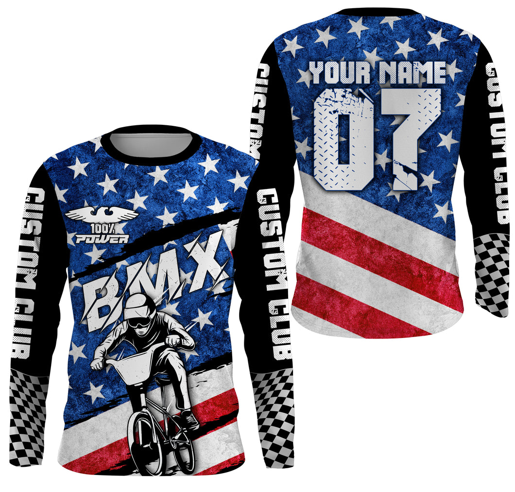American Adult kid BMX jersey Custom UPF30+ USA Cycling bike shirt Off-road extreme sportswear| SLC22