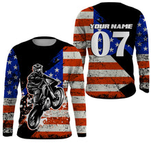 Load image into Gallery viewer, Personalized Dirt Bike Racing Jersey UPF30+ Patriotic Motocross American Off-Road Adult&amp;Kid Jersey| NMS727