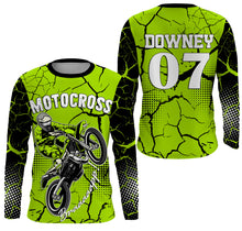 Load image into Gallery viewer, Brap Motocross Jersey Personalized UV Protect, UPF 30+ Dirt Bike Youth Long Sleeves Riders Racewear| NMS369