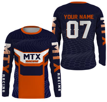 Load image into Gallery viewer, MTX racing jersey UPF30+ personalized Motocross orange dirt bike shirt off-road motorcycle jersey| NMS877