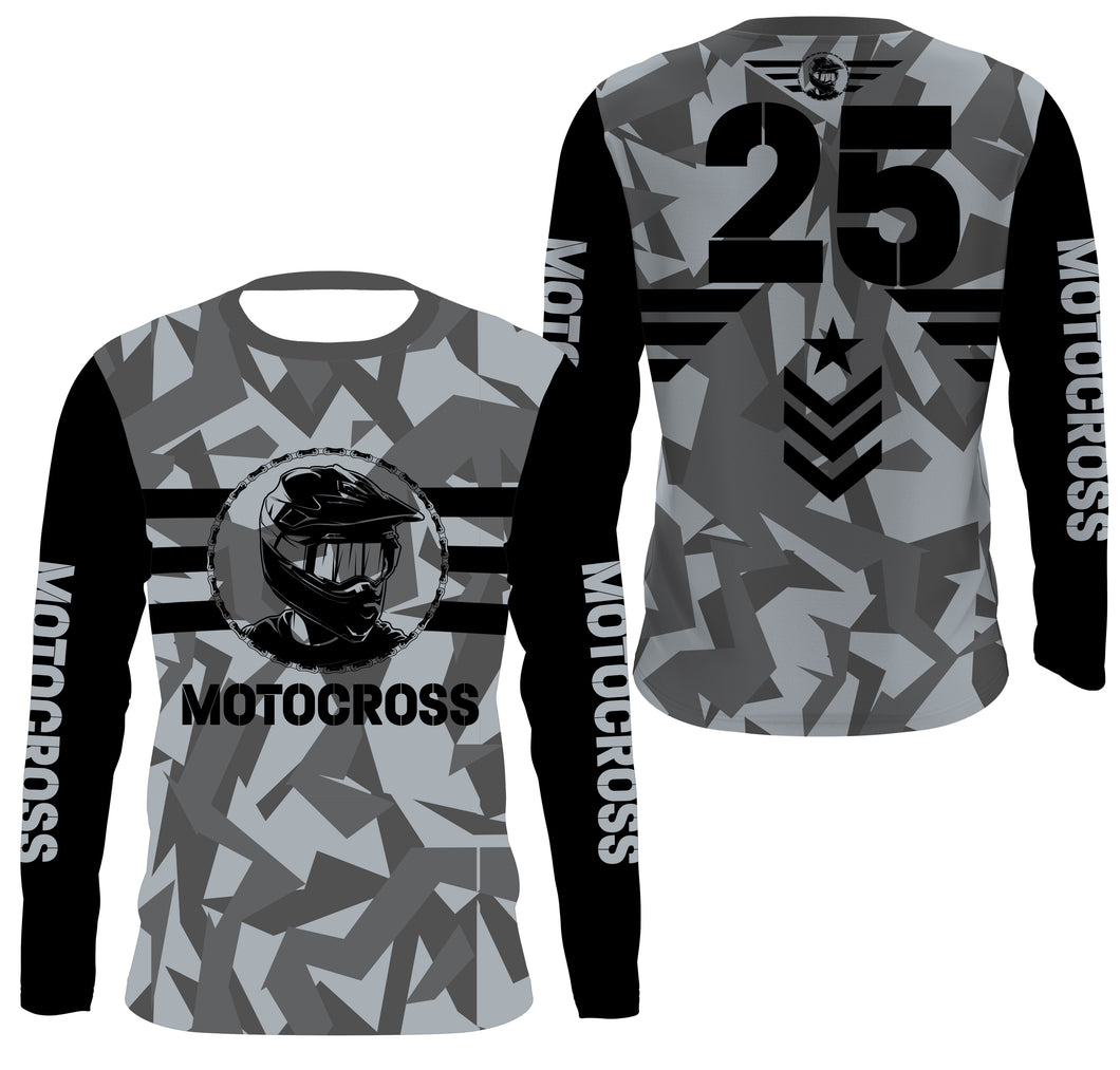 Personalized Motocross Jersey UPF30+ UV Protect Motorcycle Biker Shirt, Off-Road Racing Rider| NMS262