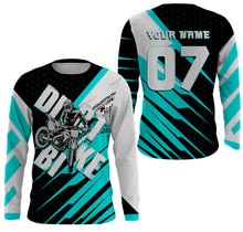 Load image into Gallery viewer, Turquoise custom dirt bike jersey UPF30+ kid&amp;adult riders motocross racing off-road motorcycle| NMS881