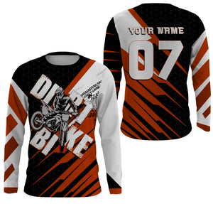 Orange custom dirt bike jersey UPF30+ kid&adult riders motocross racing off-road motorcycle shirt| NMS880