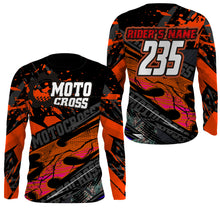 Load image into Gallery viewer, Personalized Motocross Jersey UPF30+, Motorcycle Red Dirt Bike Racing Shirt Off-Road Riders Racewear| NMS739