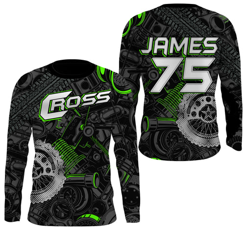 Personalized Camo Cross Jersey UPF30+ UV Protect, Motocross Supercross Racing Motorcycle Riders Racewear| NMS456