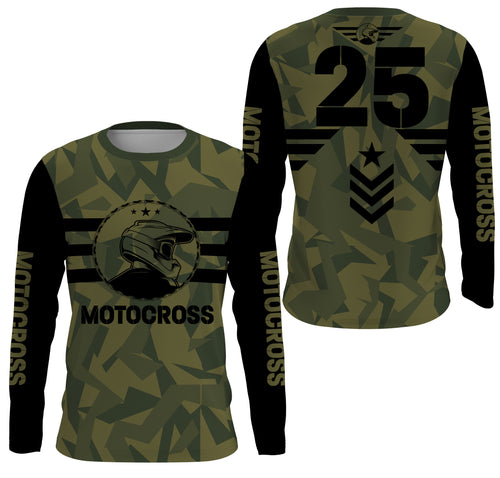 Personalized Motocross Jersey UPF30+ UV Protect Motorcycle Biker Shirt, Off-Road Rider Racewear| NMS261
