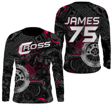 Load image into Gallery viewer, Personalized Camo Cross Jersey UPF30+ UV Protect, Motocross Supercross Racing Motorcycle Riders - Pink| NMS735