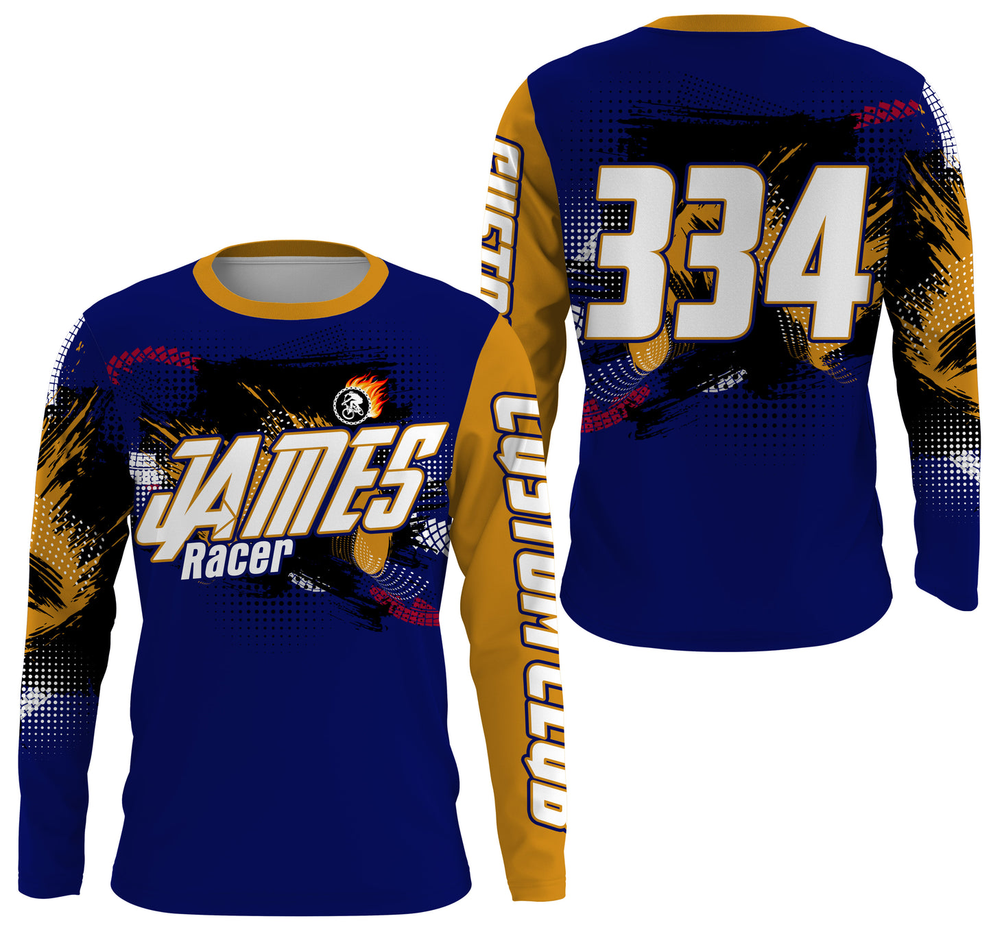 Personalized UPF30+ adult kid BMX racing jersey Blue enduro MTB shirt downhill cycling gear| SLC28