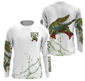 Musky Muskellunge fishing custom name with funny Muskie ChipteeAmz's art sun protection fishing shirts AT042