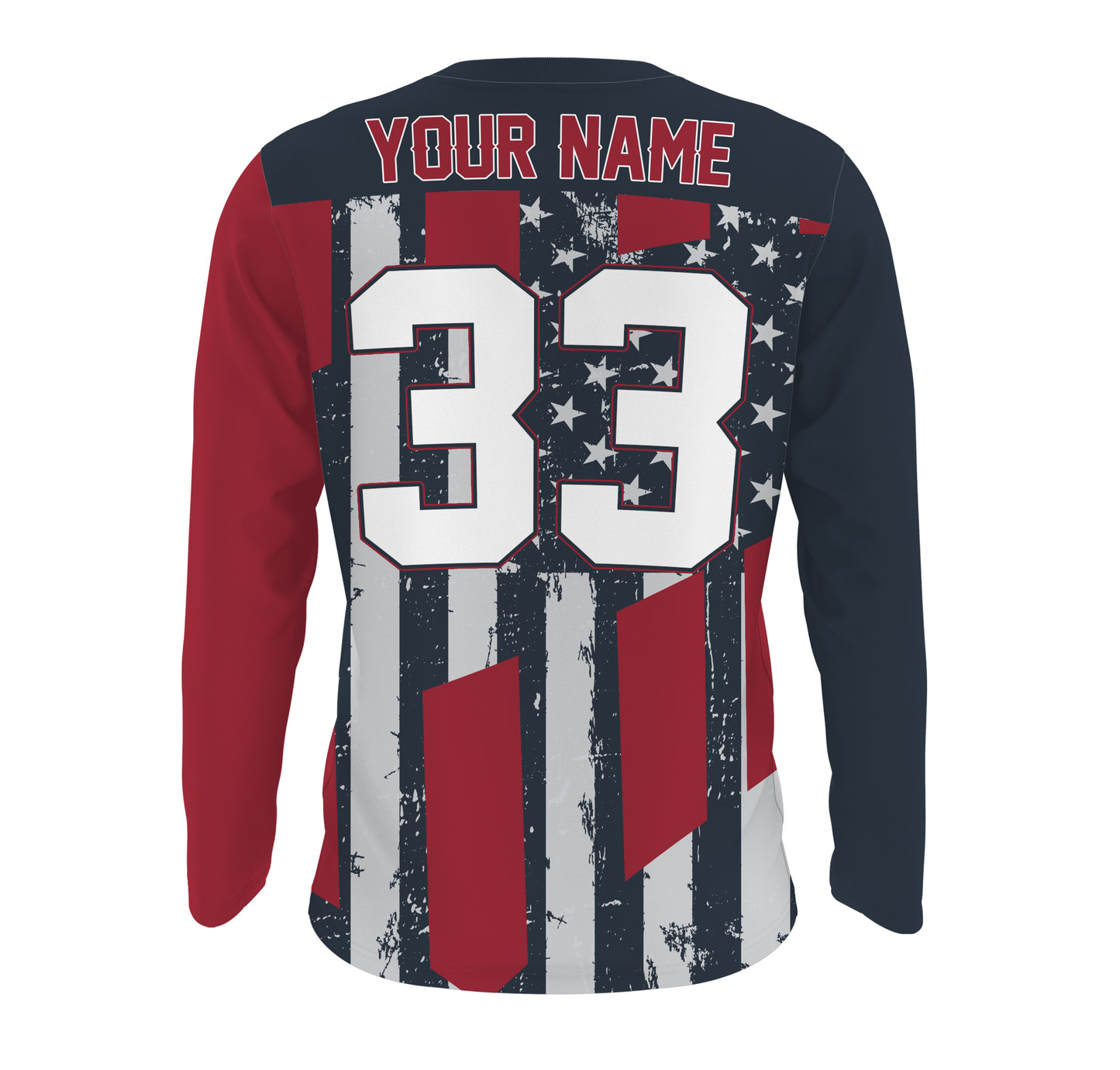 Patriotic Personalized Skull Jersey UPF30+ Motocross Biker Shirt, Motorcycle Off-Road Racing| NMS265