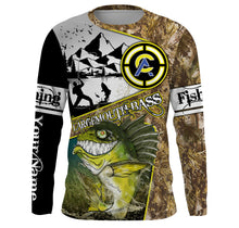 Load image into Gallery viewer, Largemouth Bass fishing camo custom name with funny Bass angry ChipteeAmz&#39;s art UV protection shirts AT017