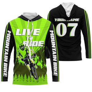 Cycling Jersey, Custom MTB Racing Shirts, Live To Ride - Mountain Biking Jersey UV Protection UPF 30+| JTS492