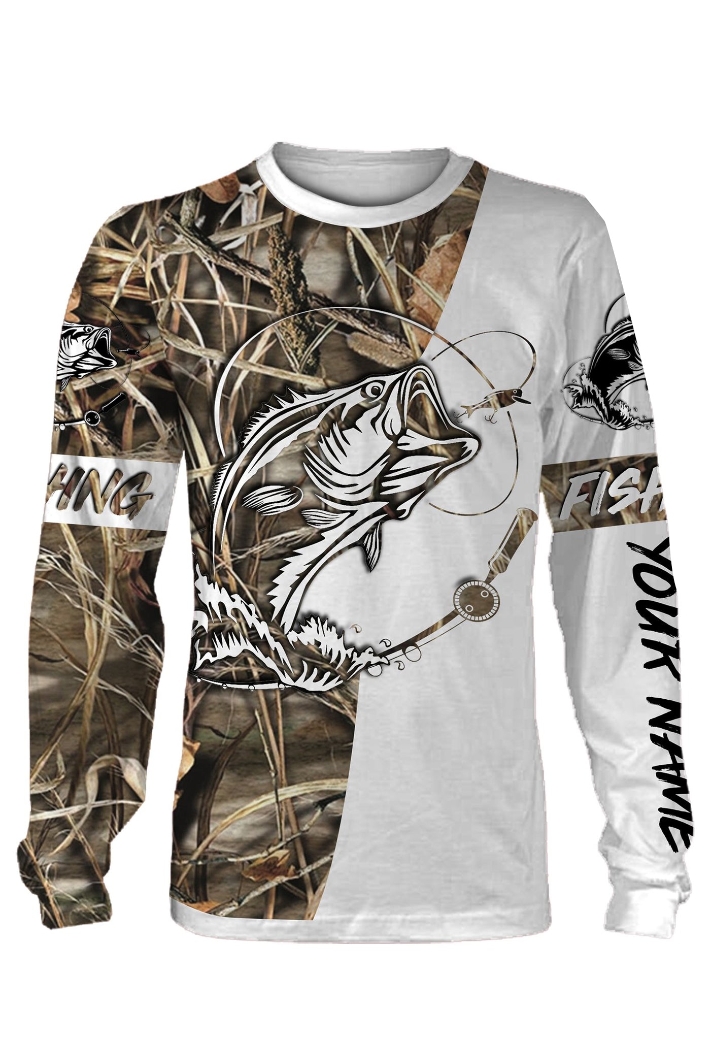 Bass Fishing gray camo Custom Fishing T Shirts, Largemouth Bass tourna –  FishingAmz