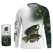 Load image into Gallery viewer, Crappie fishing ChipteeAmz&#39;s art custom name UV protection shirts with funny Crappie fish art AT031