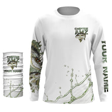 Load image into Gallery viewer, Striped Bass fishing scales custom name with funny striper ChipteeAmz&#39;s art UV sun protection shirts AT039