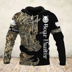 Wild Hog Hunting Camo 3D All Over Print Hoodie, T-shirt, Zip up Hoodie Plus Size - NQS71