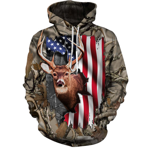 Mens womens Deer hunting clothes american flag 3D all over print shirt plus size coat, hoodie, long sleeve, t shirt NQS89 PQB