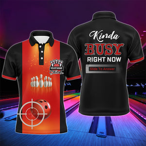 Personalized Men Polo Bowling Shirt, Strike Kinda Busy Right Now, Short Sleeves Bowlers Jersey NBP38