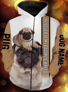 Personalized Pug dog name 3D full printing - TATS38