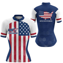 Load image into Gallery viewer, Men/Women American cycling jersey with 3 pockets UPF50+ USA bike shirt full zip MTB BMX gear| SLC160