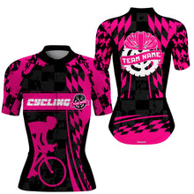 Load image into Gallery viewer, Personalized Pink women cycling jersey Biking team athletes tops UPF50+ road gear with 3 pockets| SLC62