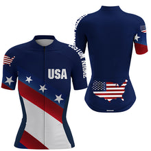 Load image into Gallery viewer, American cycling jersey mens womens with 3 pockets UPF50+ USA bike jersey full zip bicycle shirt| SLC219