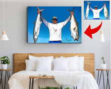 Load image into Gallery viewer, Fisherman custom name and photo with any effects Matte Canvas personalized gift