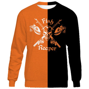 Fish reaper halloween style full printing shirt