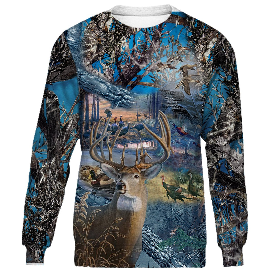 Deer Hunting Camo Hunting clothes 3D all over Print Hoodie, long sleeve, zip up hoodie plus size - NQS77