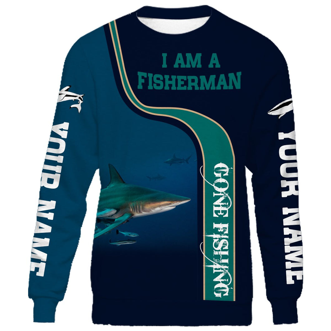 I am a fisherman blacktip shark full printing shirt and hoodie - TATS56