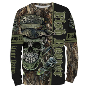 Fish Reaper Customize Name 3D All Over Printed Fishing Shirts Plus Size Personalized Gift NQS212
