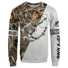 Load image into Gallery viewer, Brook Trout Personalized fishing tattoo camo all-over print long sleeve, T-shirt, Hoodie, Zip up hoodie - FSA27