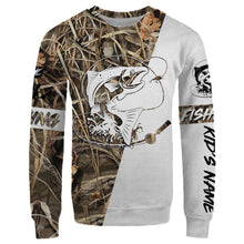 Load image into Gallery viewer, King Salmon Personalized fishing tattoo camo all-over print long sleeve, T-shirt, Hoodie, Zip up hoodie - FSA7