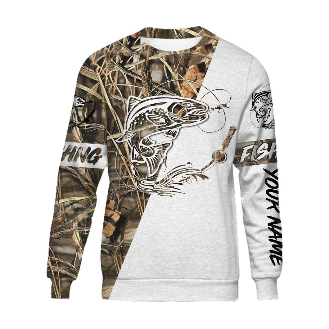 Trout Personalized fishing tattoo camo all-over print long sleeve, T-shirt, Hoodie, Zip up hoodie - FSA3