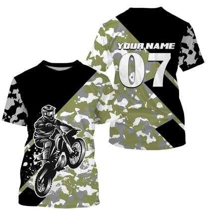 Custom Dirt Bike Jersey UPF30+ UV Protect, Camo Motocross Off-Road Motorcycle Riders Racewear| NMS438