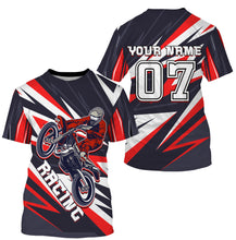 Load image into Gallery viewer, Personalized Racing Jersey Red UPF30+ Youth Men Women Dirt Bike Shirt Supercross Motocross NMS371