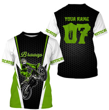 Load image into Gallery viewer, Brap Motocross Jersey Personalized UPF30+ Dirt Bike Riding Shirt Off-road Motorcycle Riders Green| NMS529