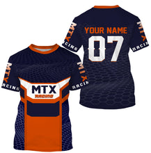 Load image into Gallery viewer, MTX racing jersey UPF30+ personalized Motocross orange dirt bike shirt off-road motorcycle jersey| NMS877