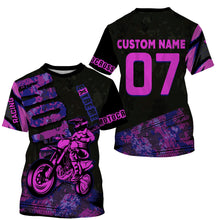 Load image into Gallery viewer, Personalized Motocross Jersey Pink UPF 30+, Extreme Motocross Racing Off-Road Long Sleeves Adult &amp; Kid| NMS679