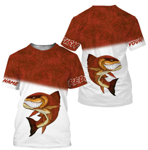 Redfish fishing custom name with angry Redfish ChipteeAmz's art UV protection shirts AT007