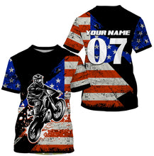 Load image into Gallery viewer, Personalized Dirt Bike Racing Jersey UPF30+ Patriotic Motocross American Off-Road Adult&amp;Kid Jersey| NMS727