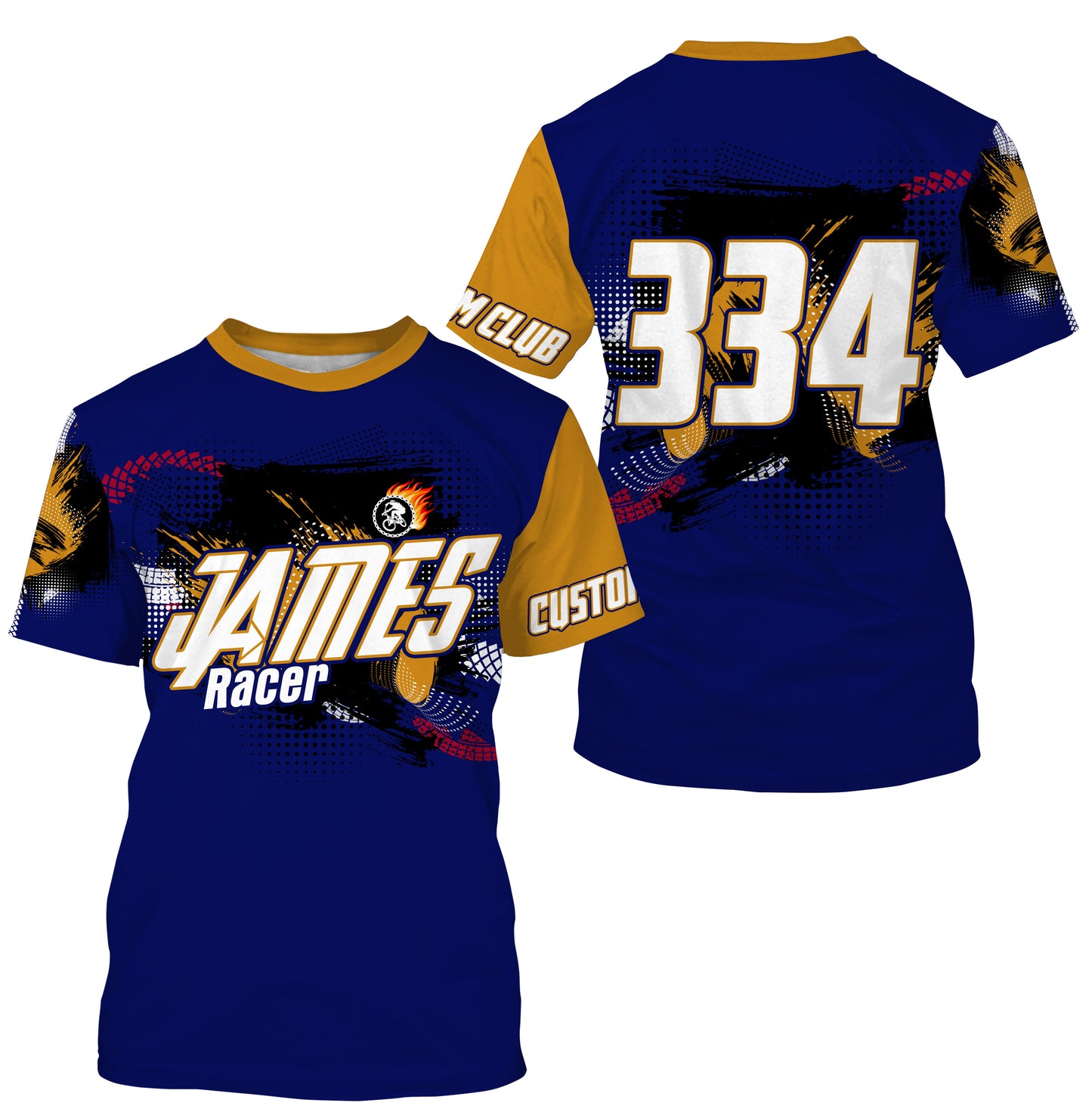 Personalized UPF30+ adult kid BMX racing jersey Blue enduro MTB shirt downhill cycling gear| SLC28