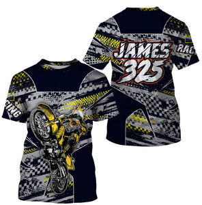 Personalized Racing Jersey UPF30+ UV Protect, Dirt Bike Wheel Mark Motocross Off-Road Riders Racewear| NMS441