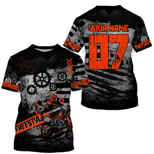 Custom red racing jersey UPF30+ youth men women MX shirt dirt bike freestyle off-road motorcycle PDT06
