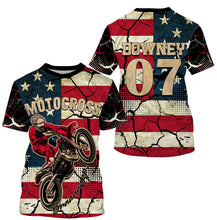 Load image into Gallery viewer, Personalized Motocross Jersey Patriotic Dirt Bike Racing UPF30+ Adult&amp;Kid American MX Motorcycle Jersey| NMS722