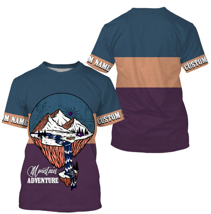 Customized Mountain Adventure Shirt for Men Hiking Shirt Men Vintage T-Shirt UV Hiking Shirt SP11