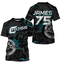 Load image into Gallery viewer, Personalized Camo Cross Jersey UPF30+ UV Protect, Motocross Supercross Racing Motorcycle Riders - Blue| NMS736