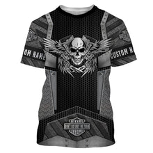 Load image into Gallery viewer, Personalized Riding Jersey Skull Biker Shirt, Motorcycle Racing Off-Road Cool Riders Racewear| NMS153