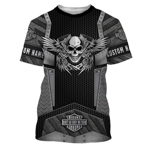 Personalized Riding Jersey Skull Biker Shirt, Motorcycle Racing Off-Road Cool Riders Racewear| NMS153